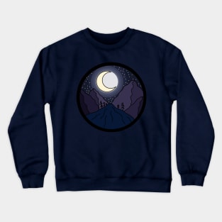 Minimal Moonlit Landscape Crewneck Sweatshirt